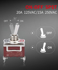 Safety Cover Toggle Switch Guard On Off Red Heavy Duty Rocker Switch 20A 12V DC 15A 250VAC 20A 125VAC 2 Pin SPST For Car Truck Automotive Beefed Up Build Water Resistant Quick Connect Wiring Ideal For Marine Automotive And Off Road Projects, red metal toggle switch