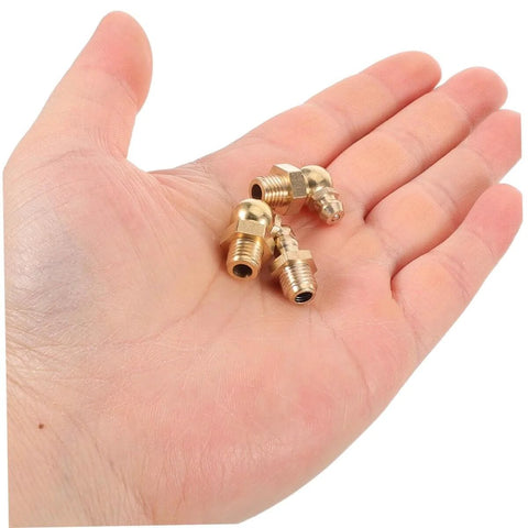Dope Copper Grease Fitting Kit, 9 Piece Universal Nipple Adapters For Cars And Trailers, Straight And Angled Nozzles
