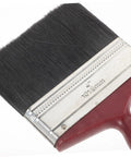 Workhorse Pro Grade Deck Stain Brush Large Paddle Brush with ergonomic red handle and mixed bristle applicator in close-up view