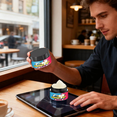 Person using All In One Laptop Repair Kit With Nano Polishing Paste For Scratches On Laptops Tablets Smartphones And Other Electronics Easy Application For A Quick Fix Up And A Shine Like New on a tablet in a cafe.