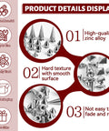 600 Piece Punk Spikes And Studs Kit detail showing zinc alloy cone spikes, pyramid studs, and dome studs for DIY projects
