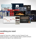 Digital software tools included with Scarlett Solo Studio 4th Gen USB Audio Interface Bundle for recording and podcasting