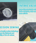 Inflatable Surf Wing For Kitesurfing 4m2 5m2 6m2 With Window Portable Foil Kite details, showing intake valve and precision sewing
