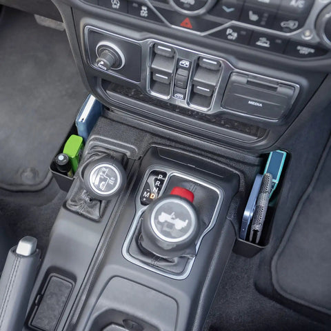 Center Console Gear Shift Organizer Tray For Jeep Wrangler JL JLU 2018 To 2025 And Gladiator JT 2020 To 2025 installed view