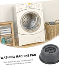 Washing machine with Non Slip Washing Machine Foot Mats and Refrigerator Stabilizers for Vibration Control and Shockproof Performance.