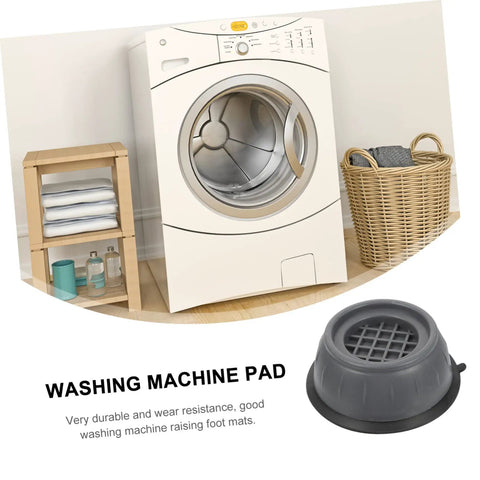 Washing machine with Non Slip Washing Machine Foot Mats and Refrigerator Stabilizers for Vibration Control and Shockproof Performance.