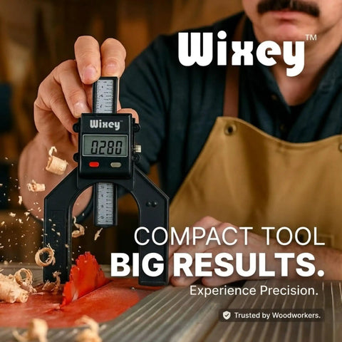Ultra Compact Digital Height Gauge for Woodworking, Precise 0.001 Inch Readout, No-Nonsense Depth Setting for Router Tables and Table Saws, Ideal for Dadoes, Mortises, and Fine Joinery, Perfect DIY Woodworking Tool