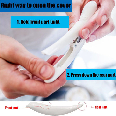 Demonstrating how to open the Latte Art Electric Pen For Coffee And Dessert DIY, Battery Powered Spice Pen cover.