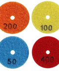 2 Inch Diamond Polishing Pads Kit For Granite Marble Concrete Quartz Stone Wet Or Dry Use Grit Range 50 To 400 4 Pad Set