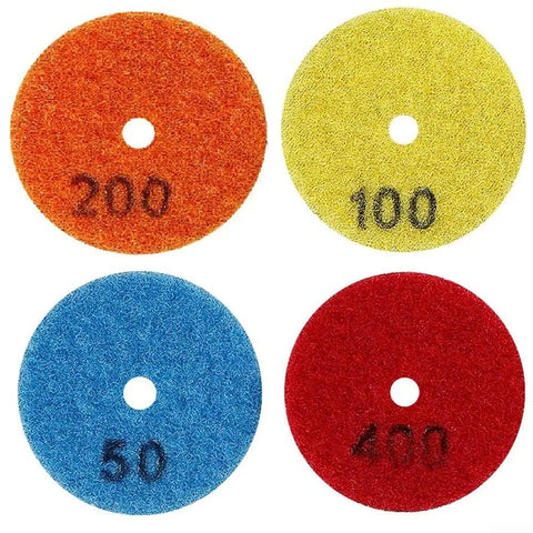 2 Inch Diamond Polishing Pads Kit For Granite Marble Concrete Quartz Stone Wet Or Dry Use Grit Range 50 To 400 4 Pad Set