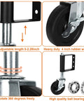 Beefy Heavy Duty Gate Wheel Set 4 Inch Spring Loaded Caster For Wooden Gates With Rubber Wheel And Universal Mount Plate details