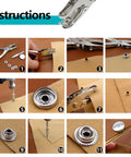Step-by-step instructions for using the 324 Piece Canvas Snap Kit With Stainless Steel Marine Grade Snaps And Setting Tool Including Anvil Punch Flaring Tool And Pliers For DIY Leather Canvas Tent Boat Cover Sofa Bed Wall Furniture.