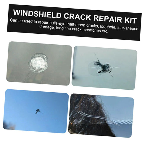 DIY Auto Glass Repair Kit For Windshield Cracks And Chips Complete Windshield Scratch Remover With Adhesive application examples