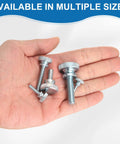 Hand holding Knurled Thumb Screws M6 x 14mm 12 Pack With Shoulder Grip Bolts, Knurled Head Hardware For TV Monitor Mounts, Carbon Steel Fasteners