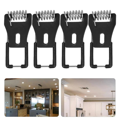 Lawsen Spring Clips Recessed Lighting 60pcs LED Downlight Mounting Accessories Spring Clips for Ceiling Lamp Bracket Wall Compatible, black clips with metal spring.