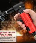 Beefy Power 20000 RPM Right Angle Air Die Grinder with ergonomic handle and visible attachments for polishing, deburring, grinding projects.
