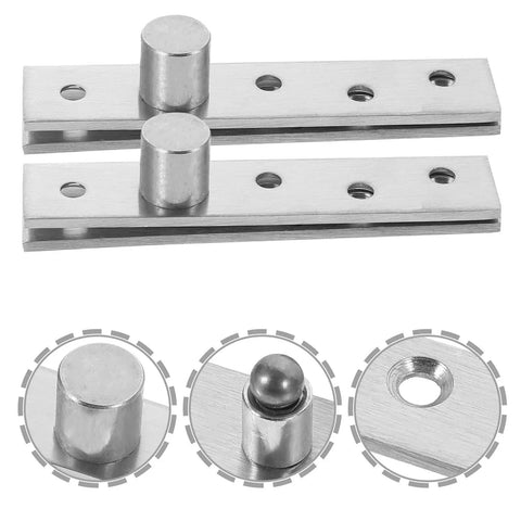 2 Pack Concealed Stainless Steel Door Hinges For Wooden Doors Central Pivot Hinge With 360 Degree Rotation, silver finish