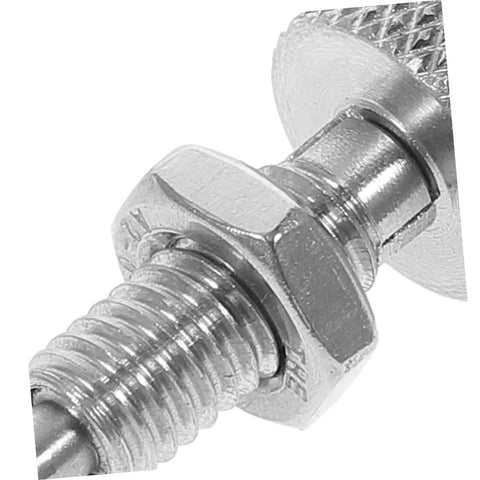 Built Like A Tank Locking Spring Plunger Pins For Rolling Toolboxes Stainless Steel close-up, knurled handle, threaded bolt detail.
