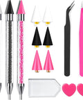 14 Piece Rhinestone Picker Kit Pro Grade With Dual Head Pens And Wax Tips For Nail Art Gems Crystals And Charms displayed