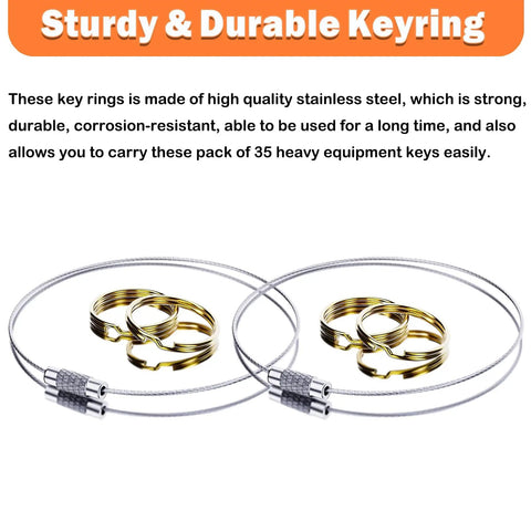 Sturdy key rings in All In One Heavy Equipment Key Master Set With Full Coverage Keys For Excavators Dozers Loaders And Backhoes