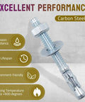Quarter Inch By Two And A Quarter Inch Wedge Anchors Zinc Plated Heavy Duty Expansion Bolts For Concrete Masonry High Strength Bricks Blocks Natural Stone 20 Pieces Rust Resistant Carbon Steel Anchors For Safer Secure Installations.