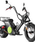 Heavy Duty Hill Crushing Electric Golf Cart For Adults With 2000W Brushless Motor And 60V Battery Extended Range close-up of black electric cart with ample storage and beefy tires