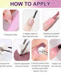 Step-by-step guide to applying 24 Color Gradient Nail Gel Palette Set With Nude White Pink Blue Black Ombre Shades, HEMA Free and TPO Free Formula