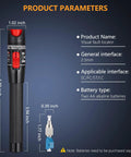 Front view of Trileria Visual Fault Locator with 2.5mm universal adapter and black textured handle