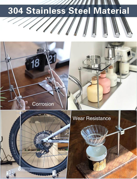 Durable 10mm 304 Stainless Steel Round Rods 12 Inch 305mm Solid Metal Rods for DIY Crafts Metalworking and Industrial Projects Corrosion Resistant