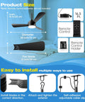 Plug In Ceiling Fan Light For Any Space, 28 Inch, No Wire Setup, Dimmable 3CCT LED, with remote, cord, and mounting hook featured.