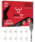 Heavy Duty Drywall Anchors And Plasterboard Fixings Starter Pack Holds Two Hundred Ninety Three Pounds with 10 fixings and drill bit
