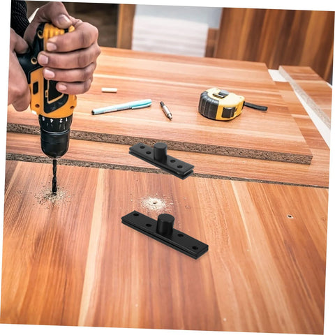 Person installing Hidden 360 Degree Stainless Steel Pivot Hinge for doors and bookcases, heavy duty invisible concealed hinge.