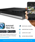 User holding phone next to 5MP UltraHD 8 Channel DVR Security System For Analog Cameras, remote smartphone access displayed