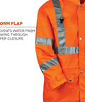 GloWear 8365 High Visibility Rain Jacket Orange XL with Reflective 3M Scotchlite storm flap detail and waterproof material.