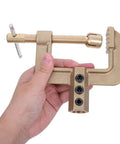 Heavy Duty Ground Clamp For Welders With High Current Transfer And Thickened Copper Contact Design To Stop Rust And Ensure Reliable Sturdy Spring Operation For Tough Home Shop Or Field Jobs That Need Real Muscle being held in hand.