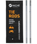 Polaris Tie Rods With End Kit Beefed Up For Sportsman 570 800 Scrambler 400 Trail Boss 250 End Link Set OEM Compatible 7061139 7061138 5134242 And Other OEM Numbers. Two gray steel tie rods in package