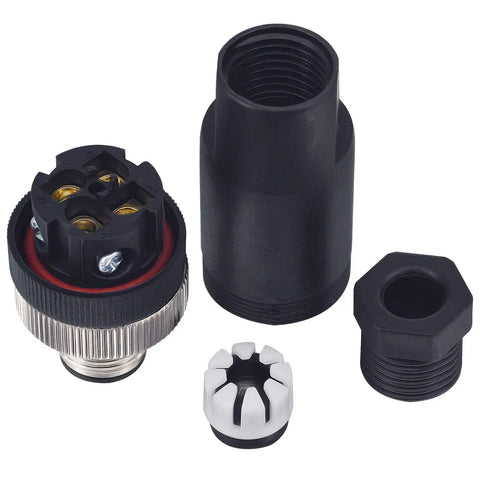 M12 4 Pin Male And Female Circular Aviation Connector Kit 12mm Industrial Waterproof IP67 components for sensors and control panels