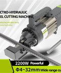 Electric Hydraulic Rebar Cutter For Steel Bars Fast Cutting Machine Cuts Four To Twenty Two Milli Meters Effortlessly With Low Noise