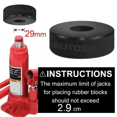 Heavy Duty Bottle Jack Pad Adapter Rubber With 29mm Hole And 1 1/8 Inch Recess On Bottom Jacking Point, Universal Fit For 5 To 6 Ton Bottle Jacks, Prevent Slippage And Car Damage During Lifts