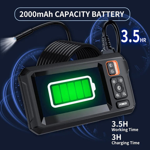 1080P HD Endoscope Camera With Light 4.3 Inch LCD Display IP67 Waterproof showing battery capacity image