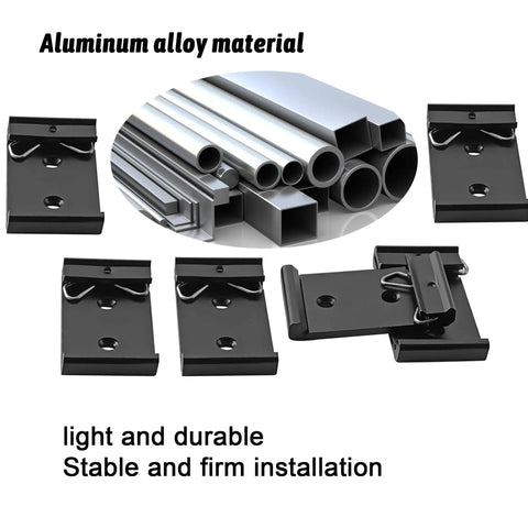 1.08 Inch Width Din Rail Mount Bracket Built Tough Aluminum Alloy Clip For 35mm Universal DIN Rail Six Pack front view