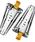 Ultra Heavy Duty Full Extension Drawer Slides With Secure Lock, 76 Inch steel ball bearing rails, close-up view.