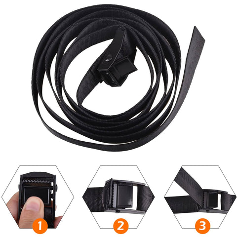 Coiled Beefy Heavy Duty Cinch Tie Down Straps With Cam Buckles 4 Pack 1m Black Rugged All Weather Nylon Lashing Straps