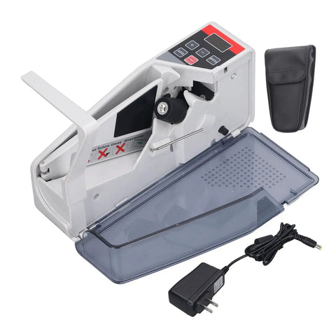 Portable Handheld Money Counter Machine For Fast, Accurate Bill Counting with adapter and case shown