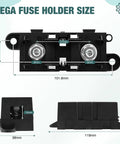 Heavy Duty Mega Fuse Holder Pack Of 2 With Secure Cover For Cars Trucks And Vans Top Shelf Automotive Wiring Protection Kit dimensions.