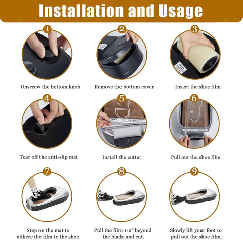 Step-by-step installation guide for Automatic Shoe Cover Dispenser With Walk Through Overshoe Film Skip The Squat Hands Free Stainless Steel Blade Walk Thru Guard Fits US Size 11 For Home Lab Or Business Setting.
