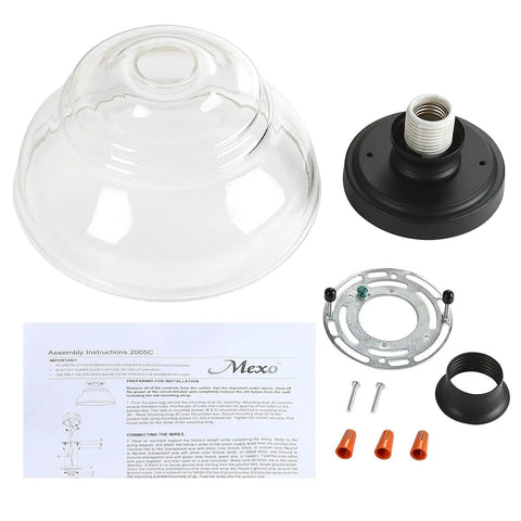 Industrial Semi Flush Mount Ceiling Light With Clear Glass In Black Finish Dope Modern Farmhouse Fixture 10 Inch components