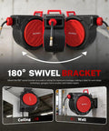 Retractable Air Hose Reel With Auto Rewind Three Eighths Inch By One Hundred Feet Heavy Duty Hybrid Hose 300 PSI Max Enclosed