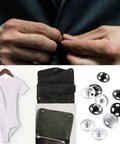 100 Pieces Sewing Hooks And Eyes Closure Set With Three Styles For Skirts Bras Trousers And Dresses Pro Grade Dope Copper Metal Snaps Fasteners Kit For DIY Sewing Projects And Fashion Crafting showing various fasteners and applications.