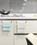 Over The Cabinet Door Towel Rack 2 Pack Gold Stainless Steel Kitchen Towel Holder Hanger For Cupboard No Drill Tool Free Install